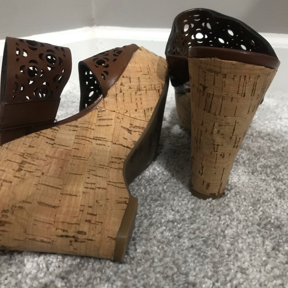 |Franco Sarto| Wedge Cork Heeled Sandals 7.5 - Picture 6 of 7
